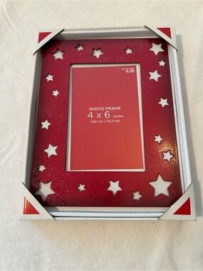 4 x 6 red star photo picture frame memories gift room college graduation metal